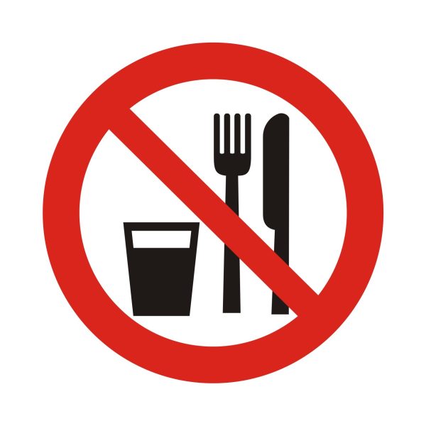 Symbol Zákaz jedenia a pitia na tomto mieste d