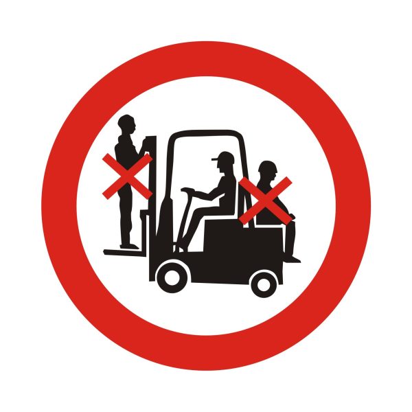 Symbol Zákaz dopravy osôb na čelnom nakladači