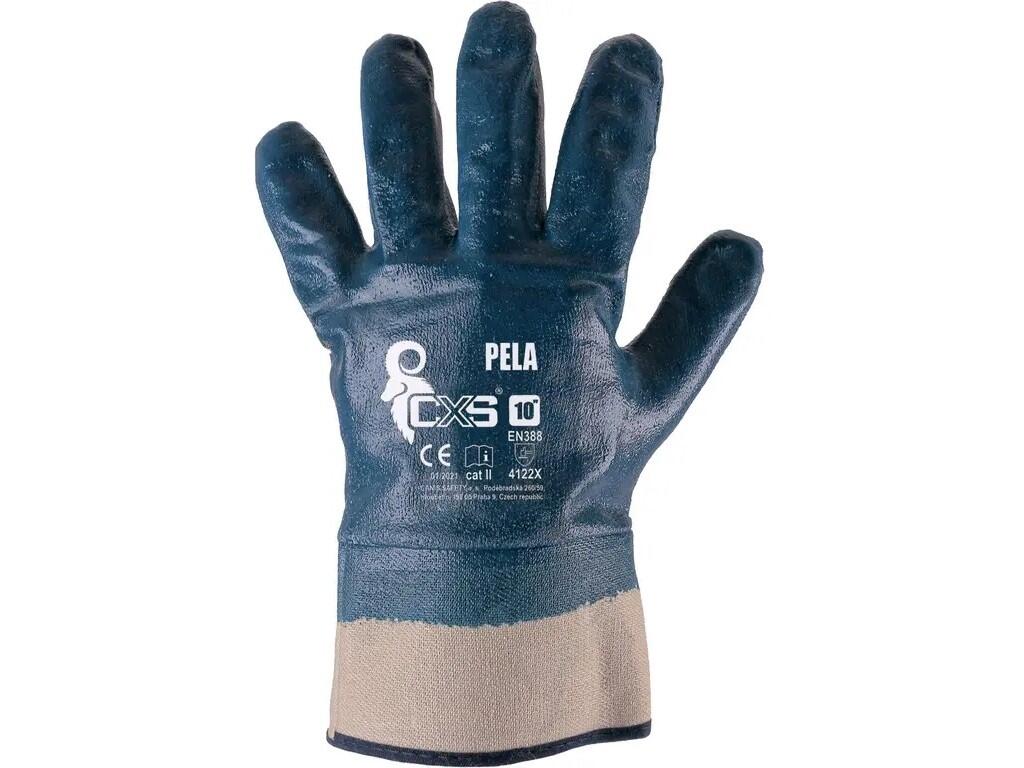 Rukavice CXS PELA, s blistrom,máčané v nitrile