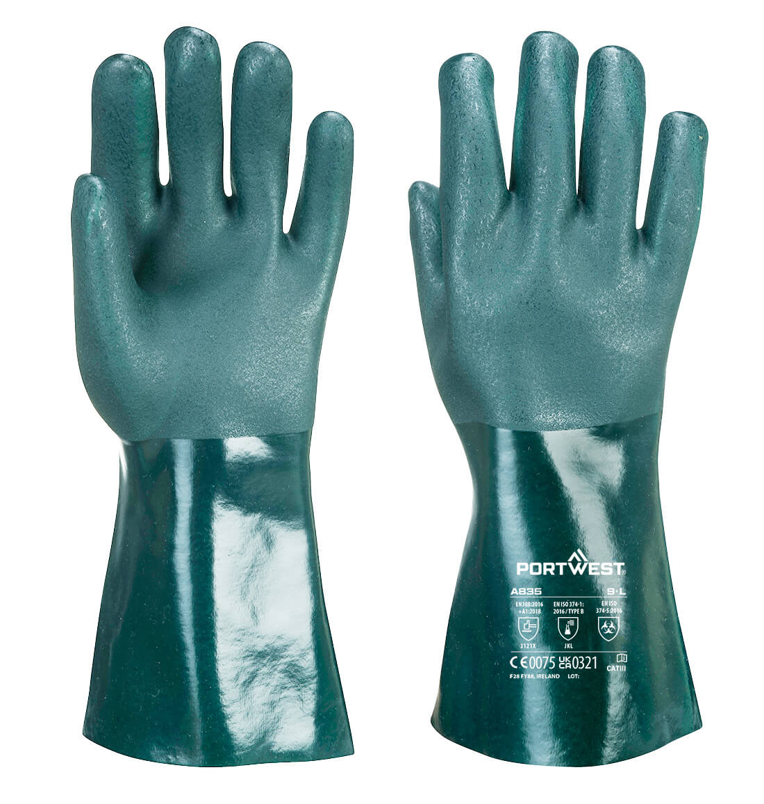 Rukavice PVC dvojzložkové 35 cm